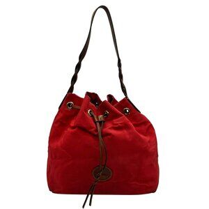 Dooney & Bourke Red Nylon Drawstring Tote Bag